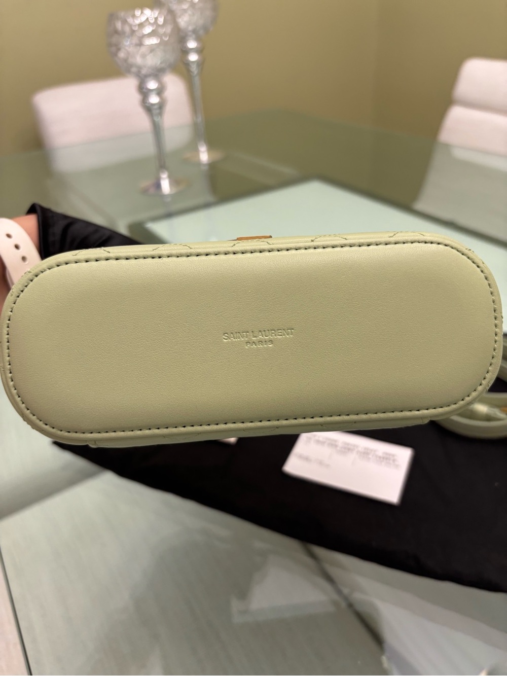 BNWT Authentic Saint Laurent Gabby Vanity Bag — Misty Jade with Gold Hardware - Picture 3 of 12